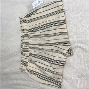 Just Be Striped Cream Color Shorts